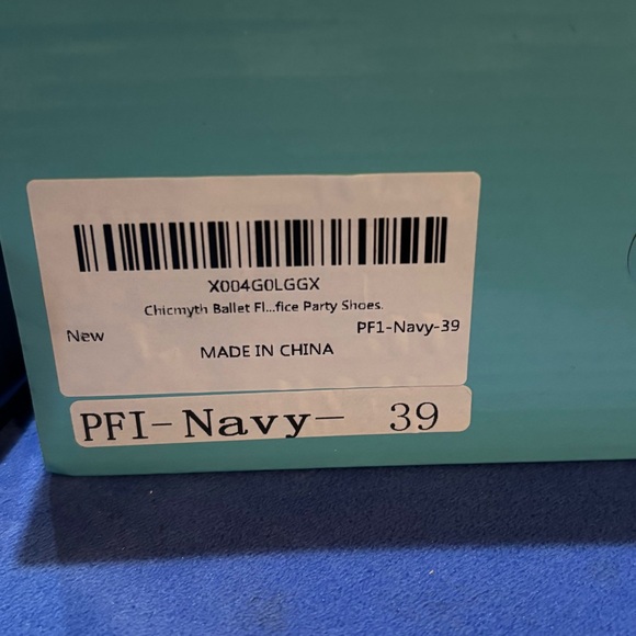 NWT Chicmyth Navy Ballet Flats – Gold Rose Emblem – Size 39 - Picture 6 of 7